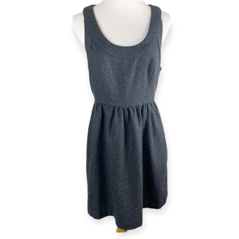𝅺KIMCHI Blue Wool Blend Jumper Dress Pockets Gray 8